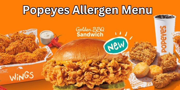 Full Popeyes Allergen Menu